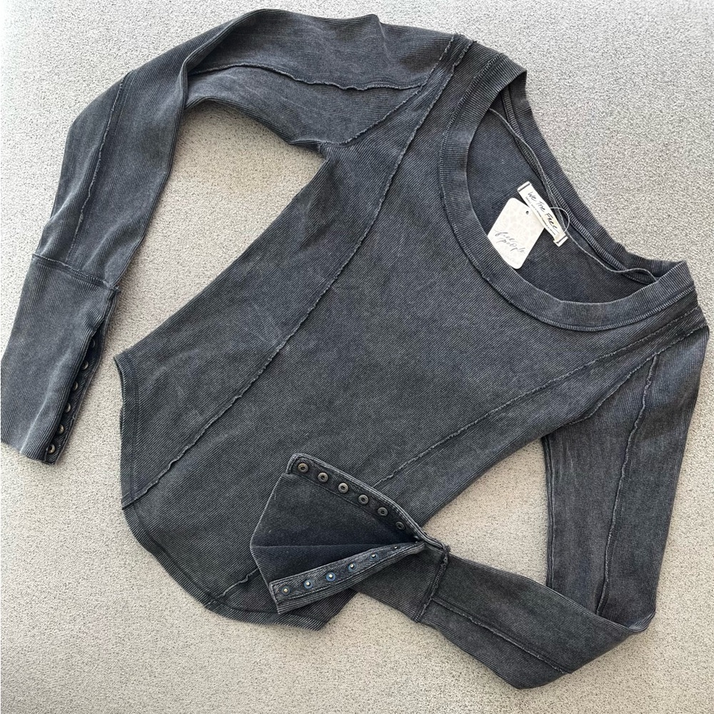 Women's Grey Long Sleeve Top